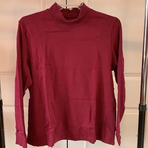 Appleseed's Women's Black Cherry Mock Turtleneck NWT